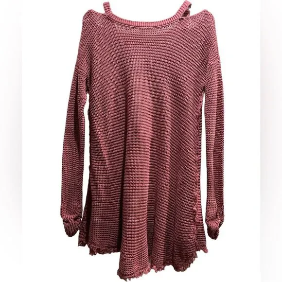 FREE PEOPLE Moonshine Cold Shoulder Sweater Size Small - Picture 3 of 7